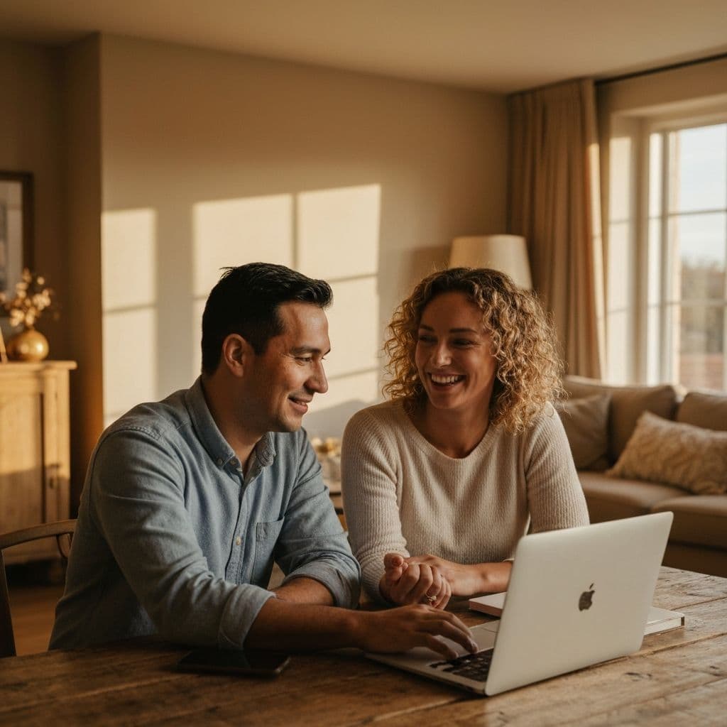 Couple planning their wedding